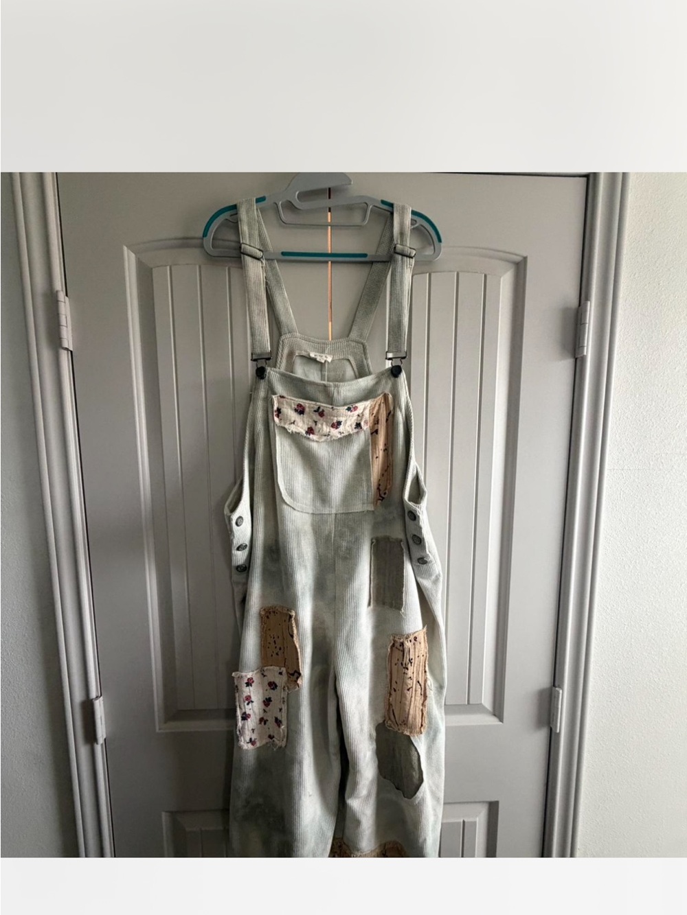 Women’s ' POL Sage Green Patchwork Overalls